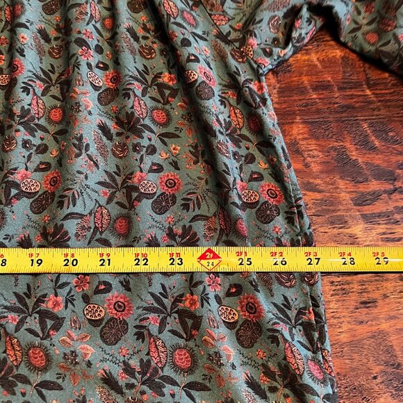 Natural Life Boho Peasant Tunic Dress L Green Floral - Picture 12 of 14